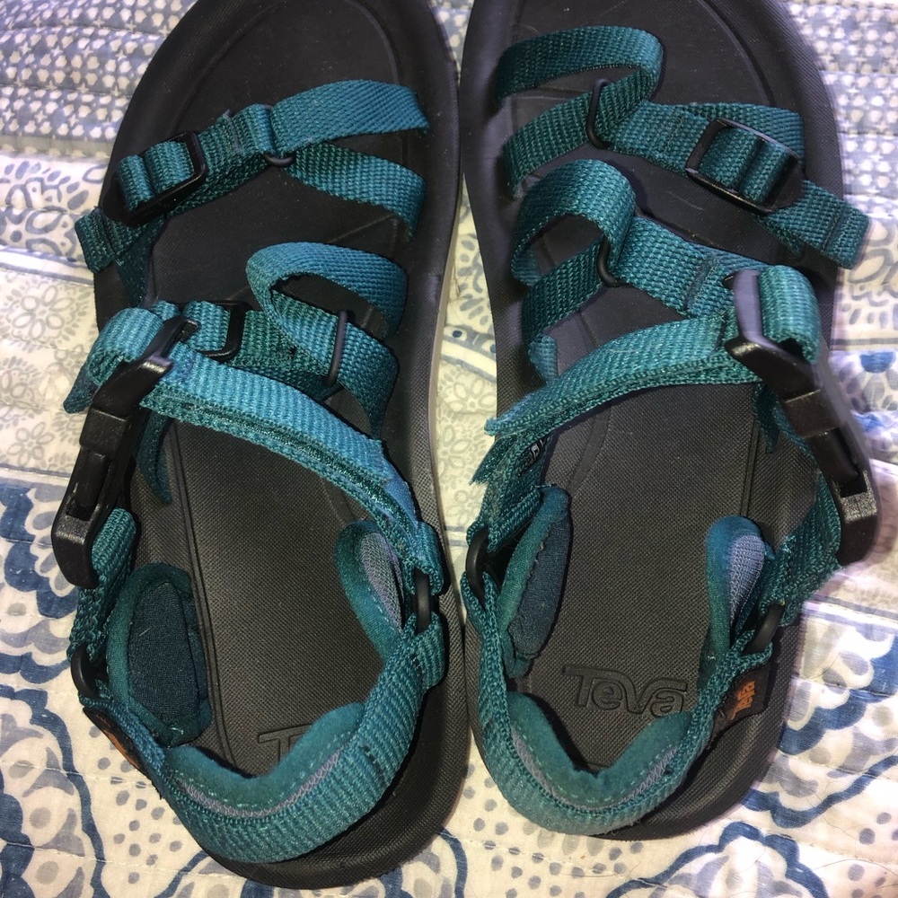Teva Black and Teal Sandals